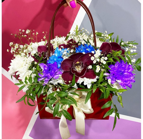 Цветы в сумке Флирт
